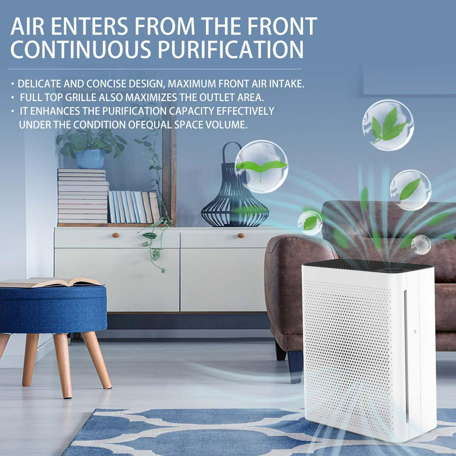 Olansi Air Purifiers for Home， 24H Timer， and 30dB Quiet Sleep Mode， True HEPA Filter， KJ200G-A5A