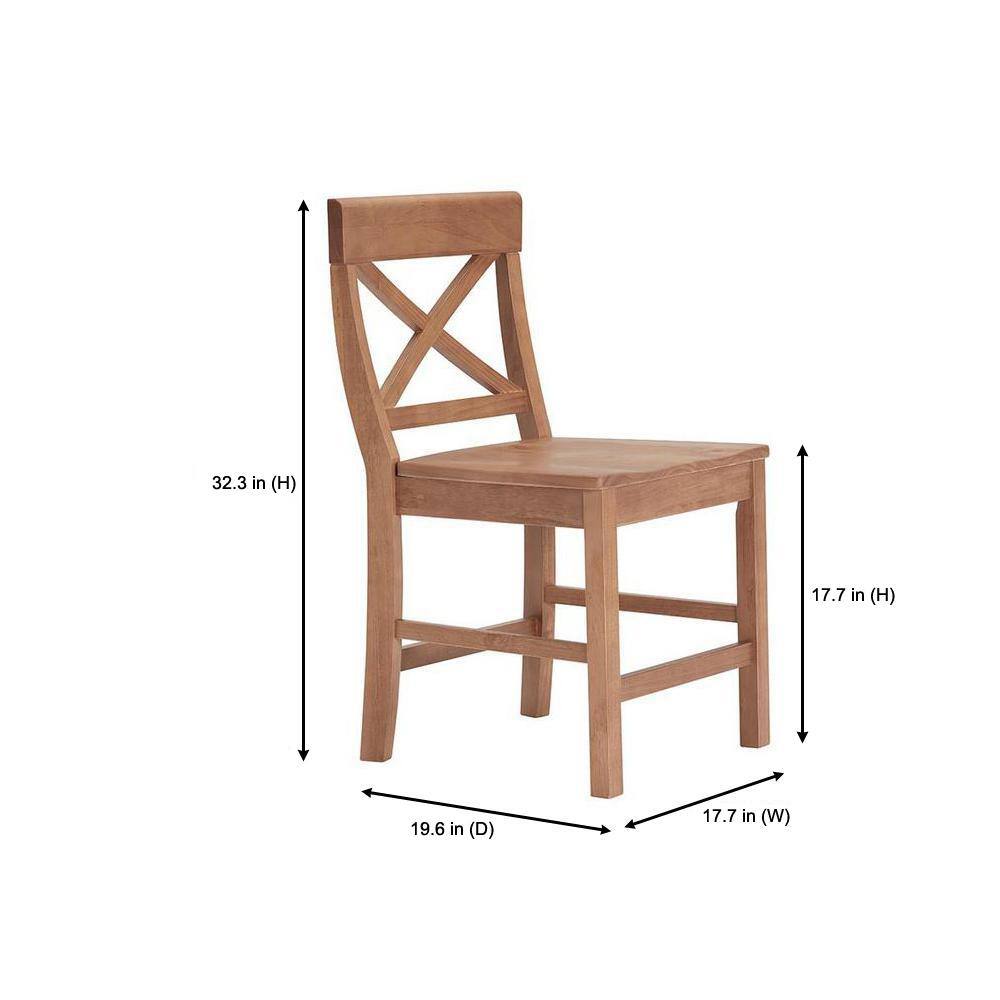 StyleWell Cedarville Patina Oak Finish Dining Chair with Cross Back (Set of 2) (19.42 in. W x 31.98 in. H) DC 2005 CHR-P