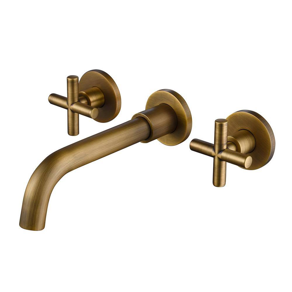 matrix decor Double Handle Wall Mounted Bathroom Faucet in Archaize MD-AL12763388A