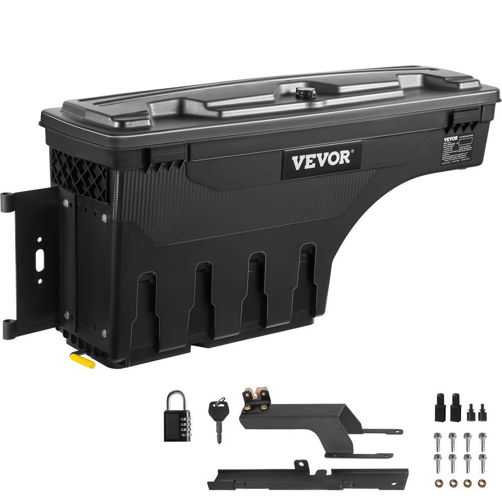 VEVOR 28 in. Black ABS Truck Bed Storage Box 6.6 Gal. Driver Side Truck Tool Box with Password Padlock for Super Duty 2017-21 KCLJGJXJSYCBDEE4PV0