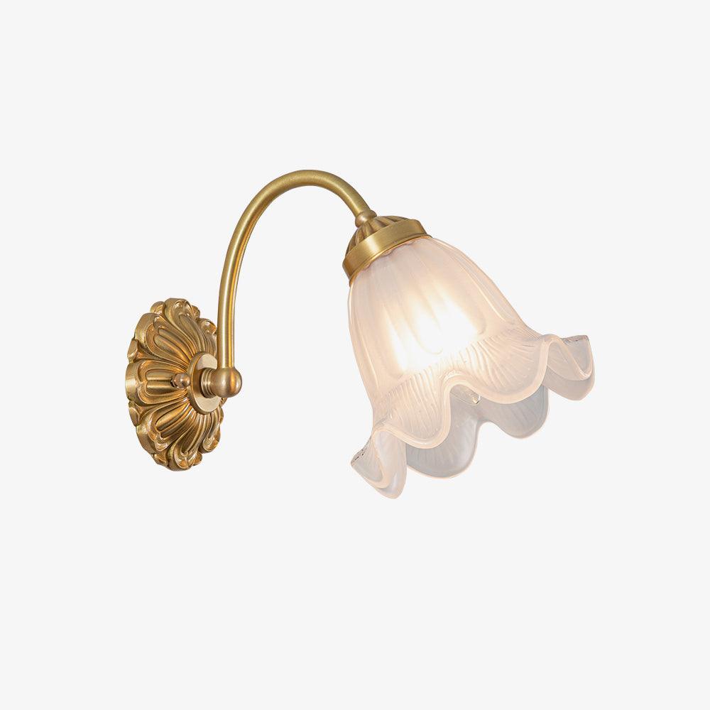 Brass Floral Glass Sconce