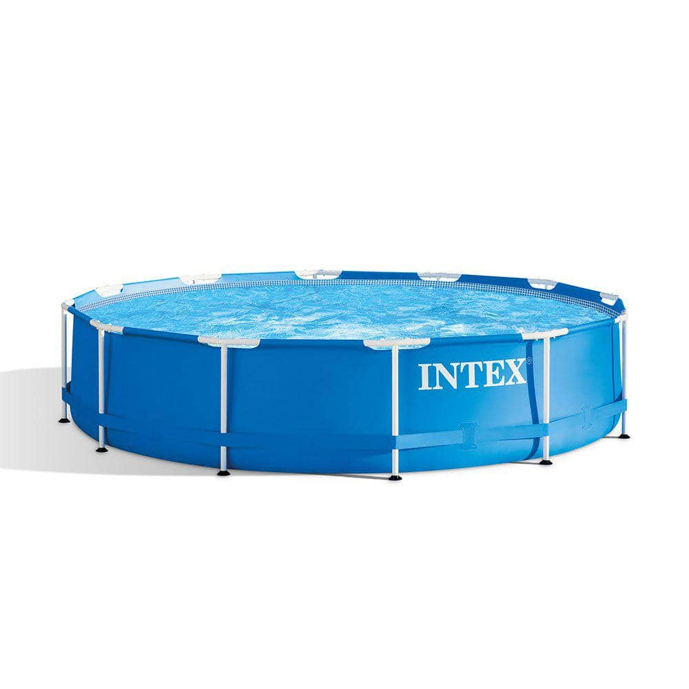 Intex 12 ft. x 30 in. Round Swimming Pool and 530 GPH Pool Cartridge Filter Pump 28210EH + 28603EG