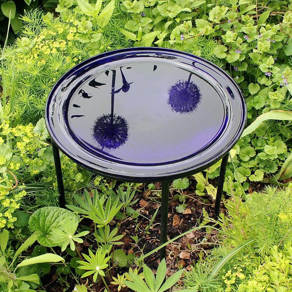 Achla Designs 12.5 in. Dia Cobalt Blue Reflective Crackle Glass Birdbath Bowl CGB-01CB