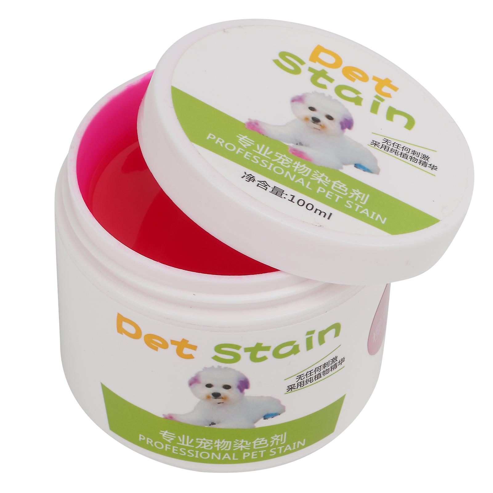 Dog Hair Dye Bright Colors Wide Mouth Design Safe Semi Permanent Dye For Pet Dogs 100gsakura Pink