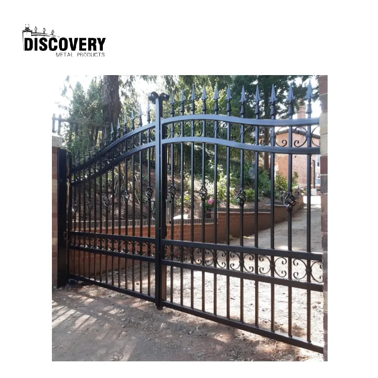 Easy install aluminum entrance gates custom design house main gate factory supply metal driveway gates