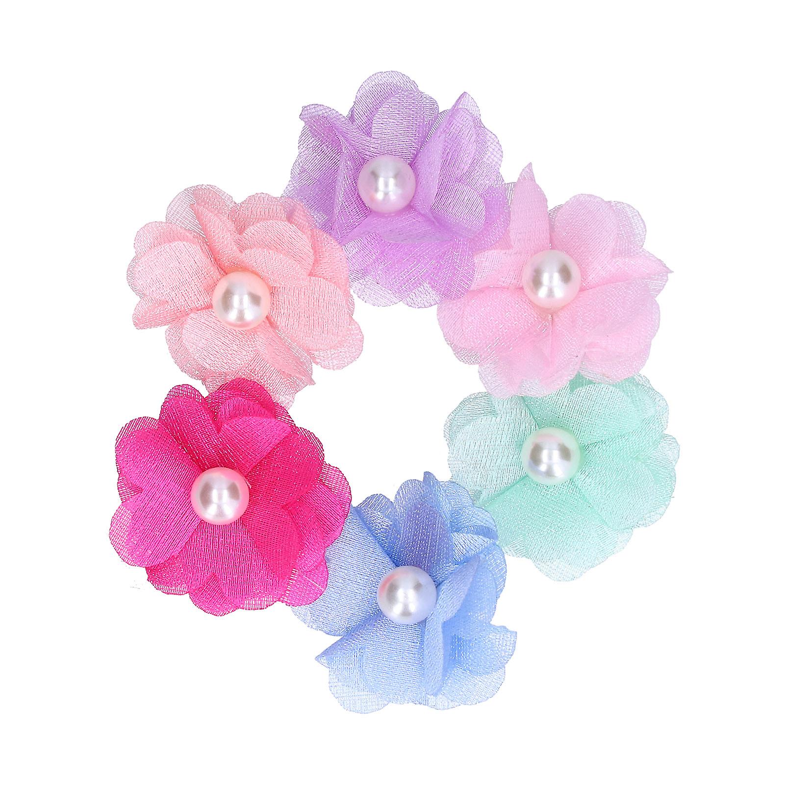 Pet Dog Flower Rubber Band Small Dog Top Knot Small Grooming Accessories For Teddy Random Color