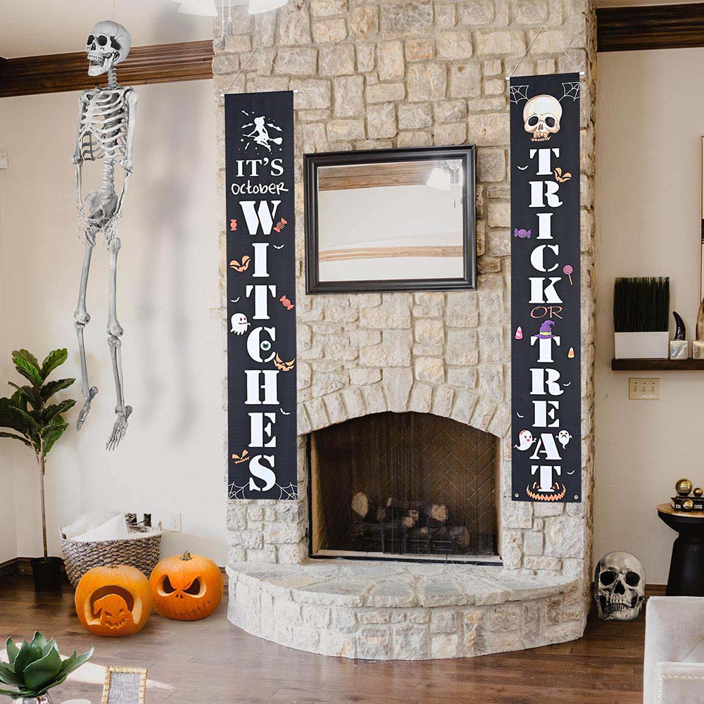 Yescom Halloween Decorations Door Signs Trick or Treat Witches 2-Pack