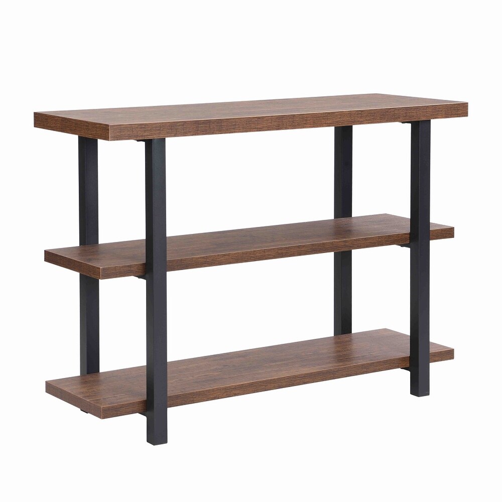 Wood and Metal Sofa Table  Narrow Hallway Table  3 Tier Console Table