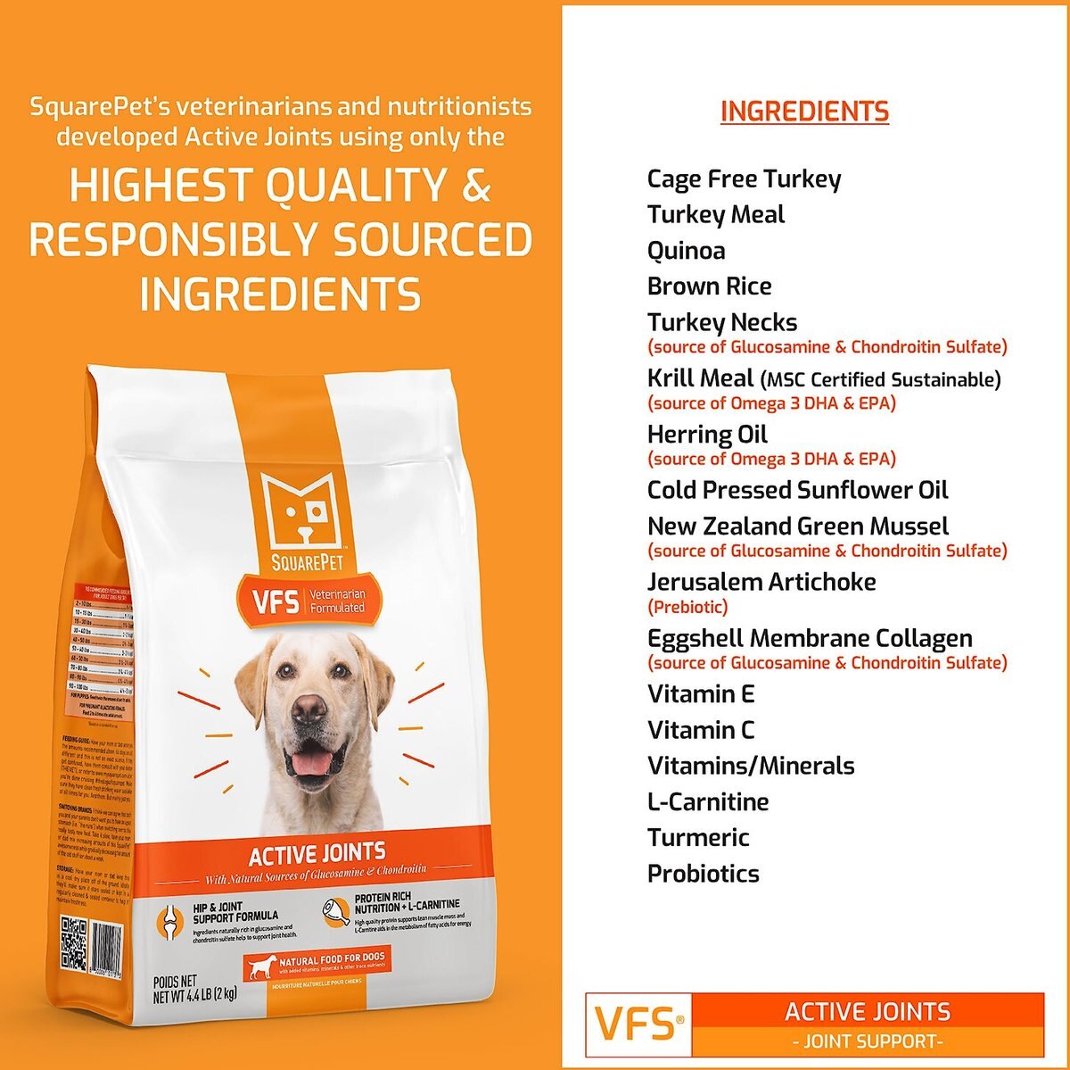 SquarePet VFS Active Joints Hip and Joint Formula Dry Dog Food