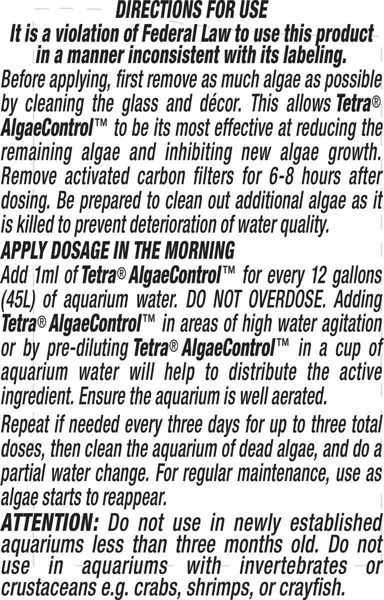 Tetra AlgaeControl Freshwater Aquarium Algaecide