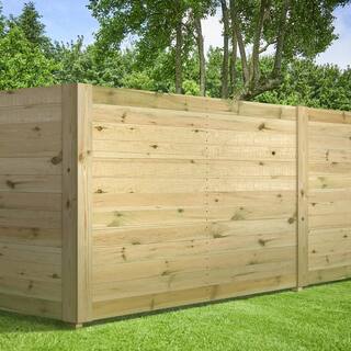 Outdoor Essentials 6 ft. x 8 ft. Pressure-Treated Parana Pine Wood Flat Top Horizontal Privacy Fence Panel 494029