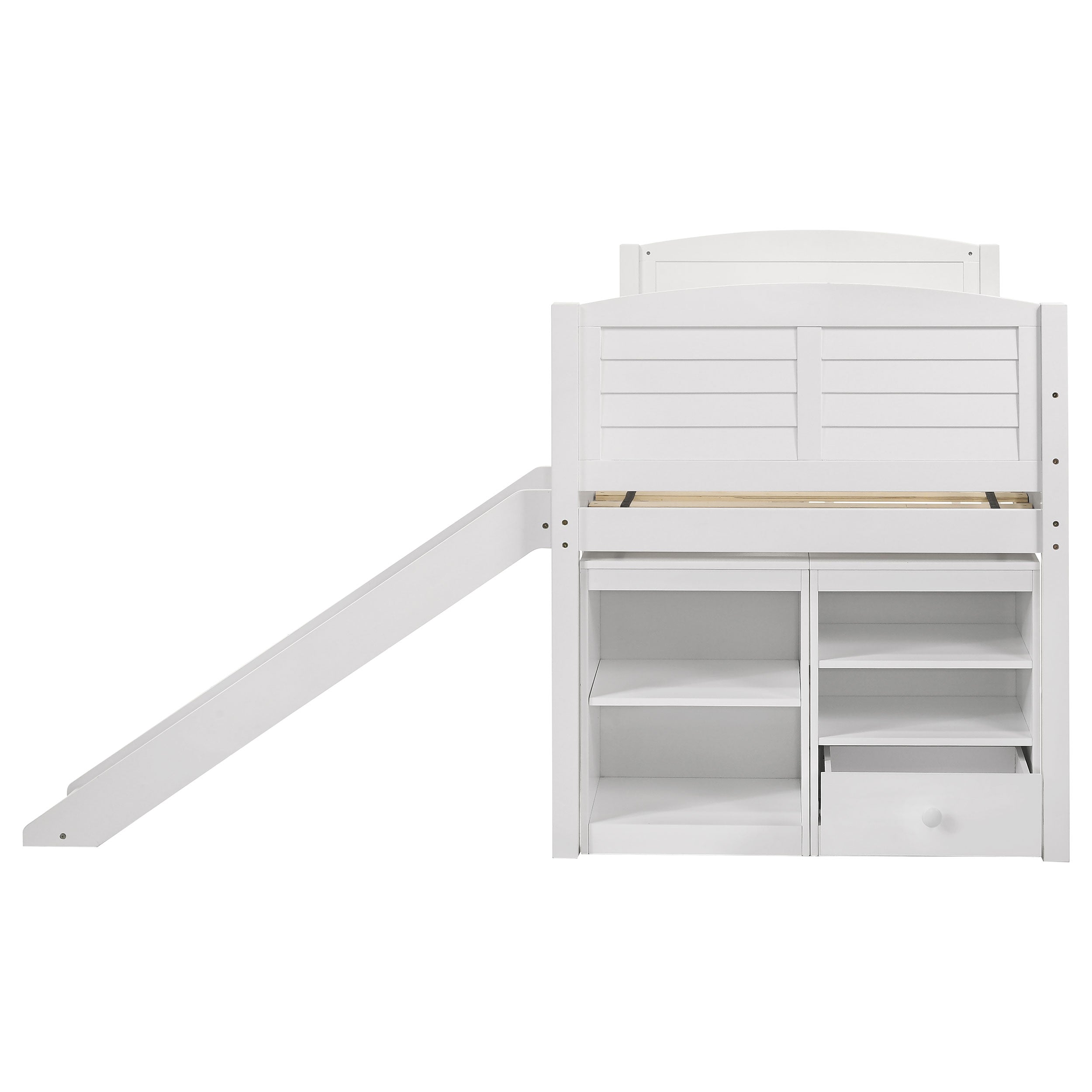 Millie Twin Workstation Loft Bed White-400330T