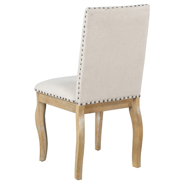 Set of 4 Dining chairs Wood with Nailhead