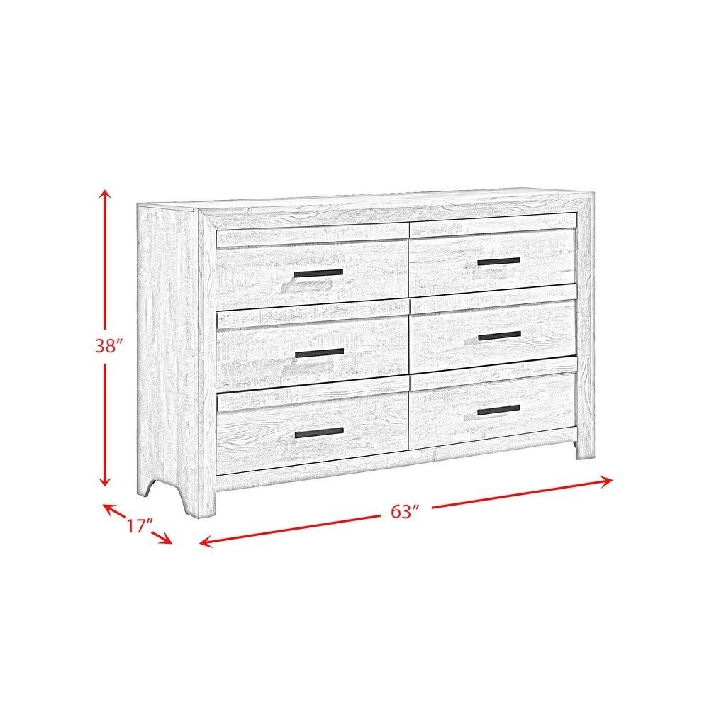 Picket House Furnishings Keely 6 Drawer Dresser in White