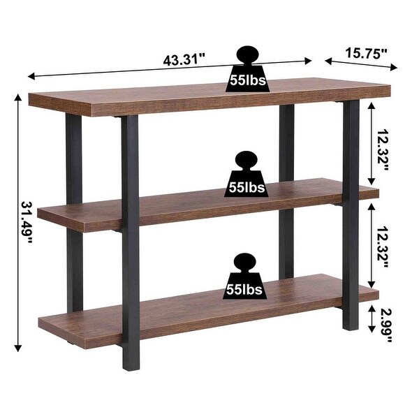 Grondin Retro Farmhouse Style 3-Tier Console Table