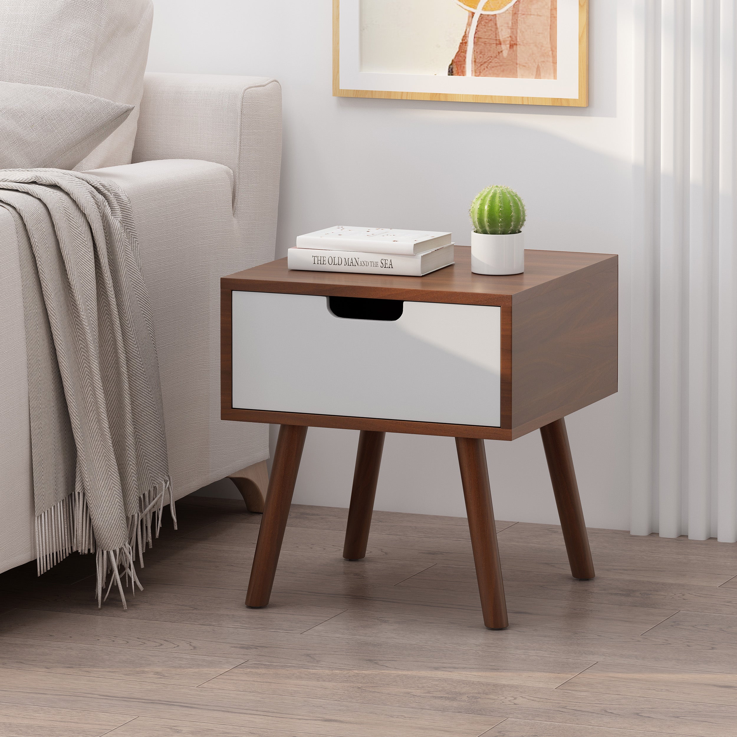 Karin Mid-Century Modern End Table w/ Drawer