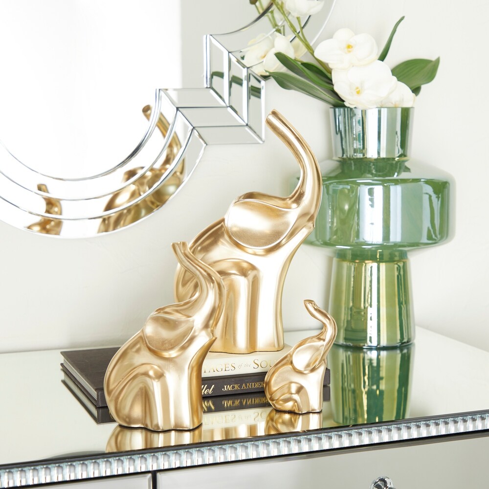 The Novogratz Gold Aluminum Elephant Sculpture (Set of 3)   S/3 12\