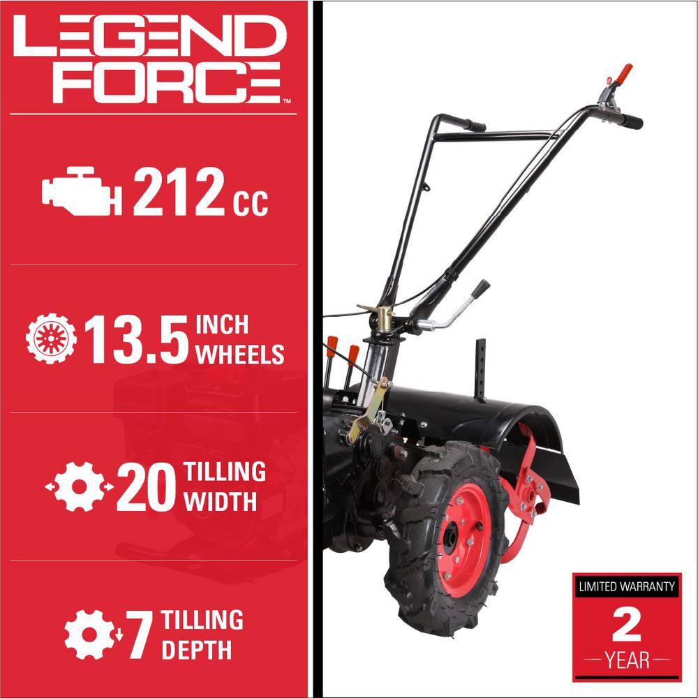 Legend Force 20 in. 212 cc Gas Rear Tine Tiller ForwardReverse LF20212RTG