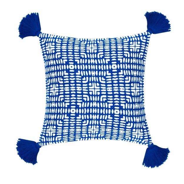 Cote Knit Decorative Pillow Blue white Rochelle Porter