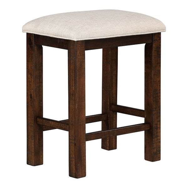 Furniture of America Deblynn Rustic Oak Fabric Counter Stool (Set of 2)