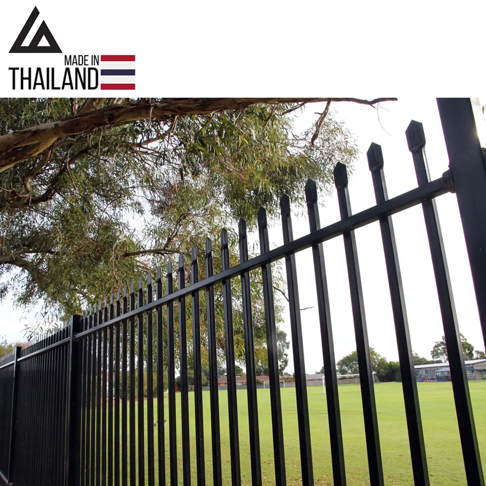 MADE IN THAILAND Factory Directly Supply Outdoor No Dig Aluminum Slat Fence Panels Private Garden Aluminum Fence