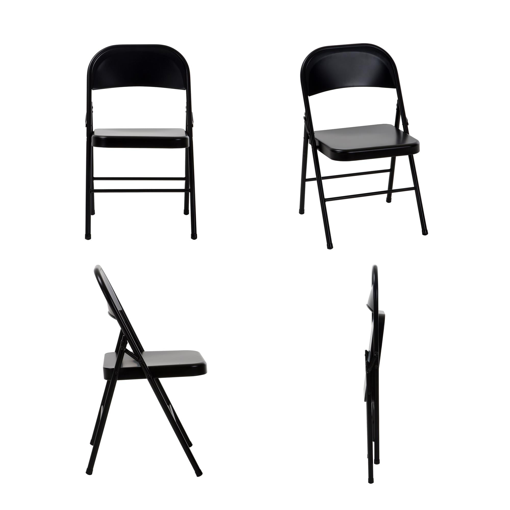 Mainstays Steel Folding Chair (4 Pack), Black