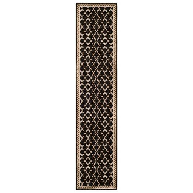 Safavieh 2 x27 3 quot x10 x27 Runner Gibson Patio Rug Black beige