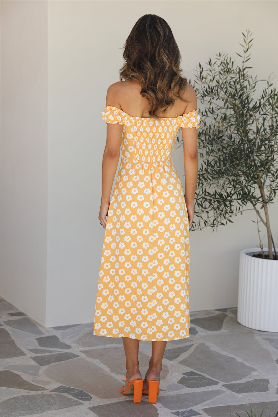 Embrace It All Midi Dress Yellow