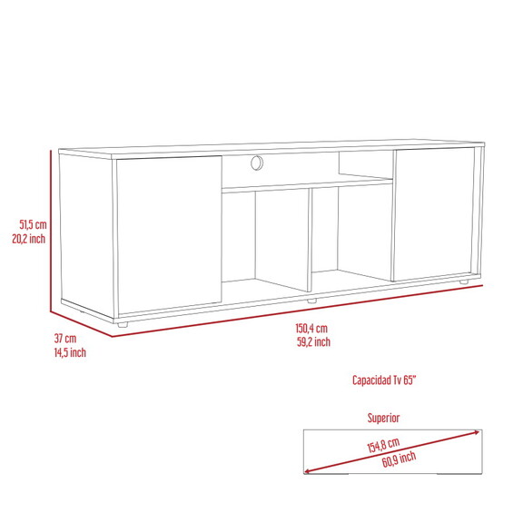 Prana TV Stand fot TV  180s up 60 Four Shelves  ...