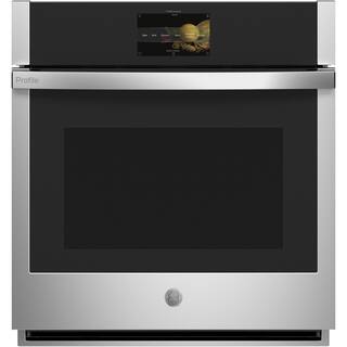 GE Profile 27 in. Smart Single Electric Wall Oven with Convection and Self Clean in Stainless Steel PKS7000SNSS