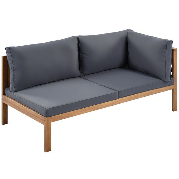 Lshape Sectional Sofa Set Outside Conversation Sets Waterresistant Armchair with Coffee Table for Poolside Courtyard Patio