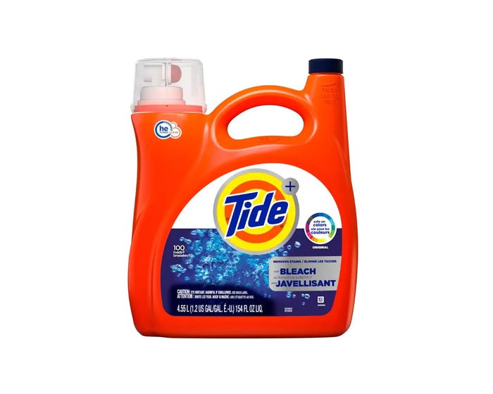 Tide Plus Bleach Liquid 2x HE 100 Loads， Original Scent， 152 Fl. Oz. - 80364208