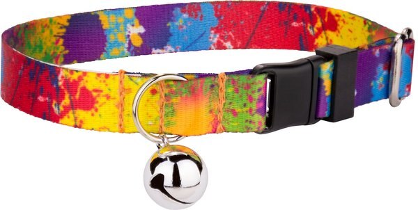 Country Brook Design Paint Splatter Polyester Breakaway Cat Collar with Bell