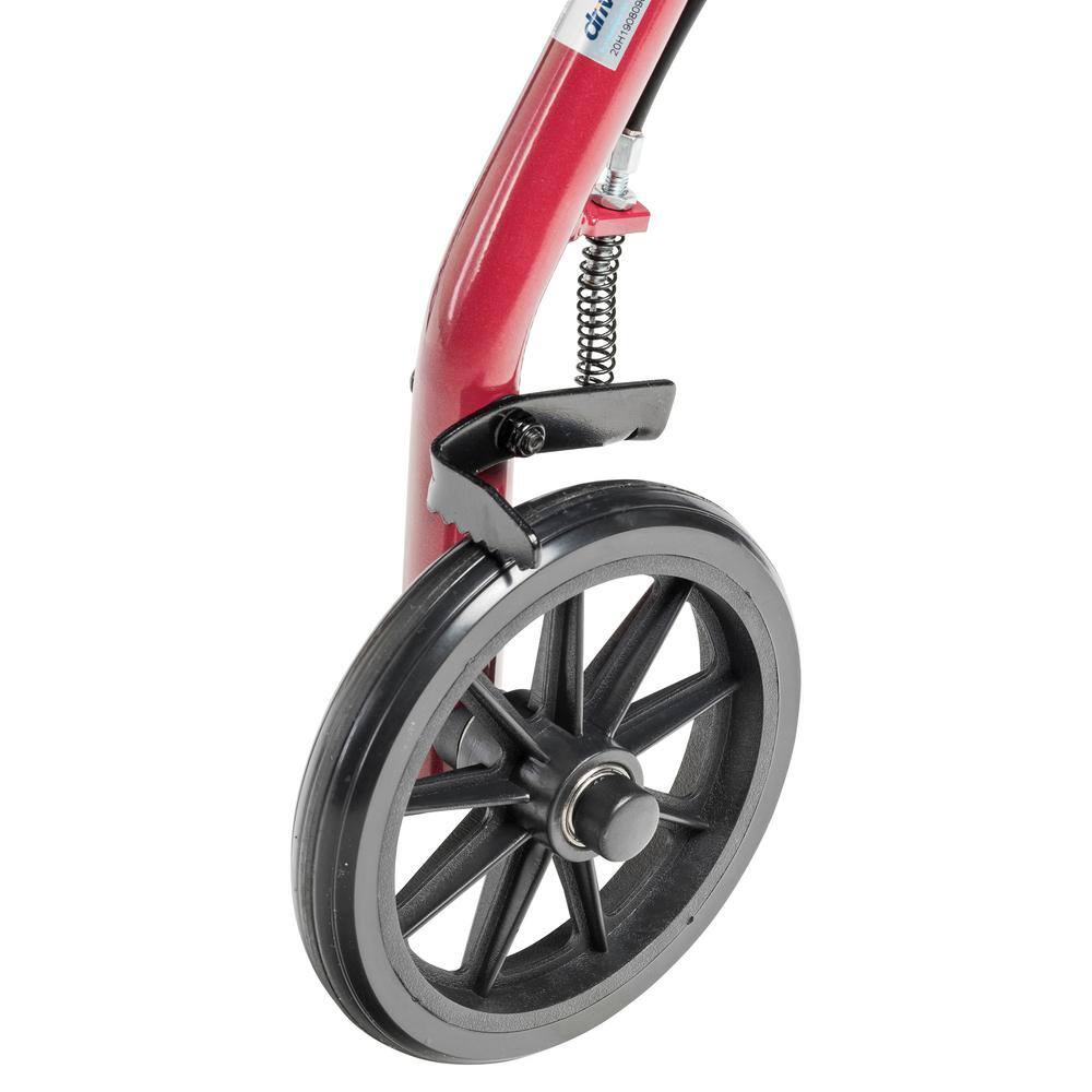 Drive Medical Rollator Rolling Walker with 6 in. Wheels Fold Up Removable Back Support and Padded Seat Red r726rd