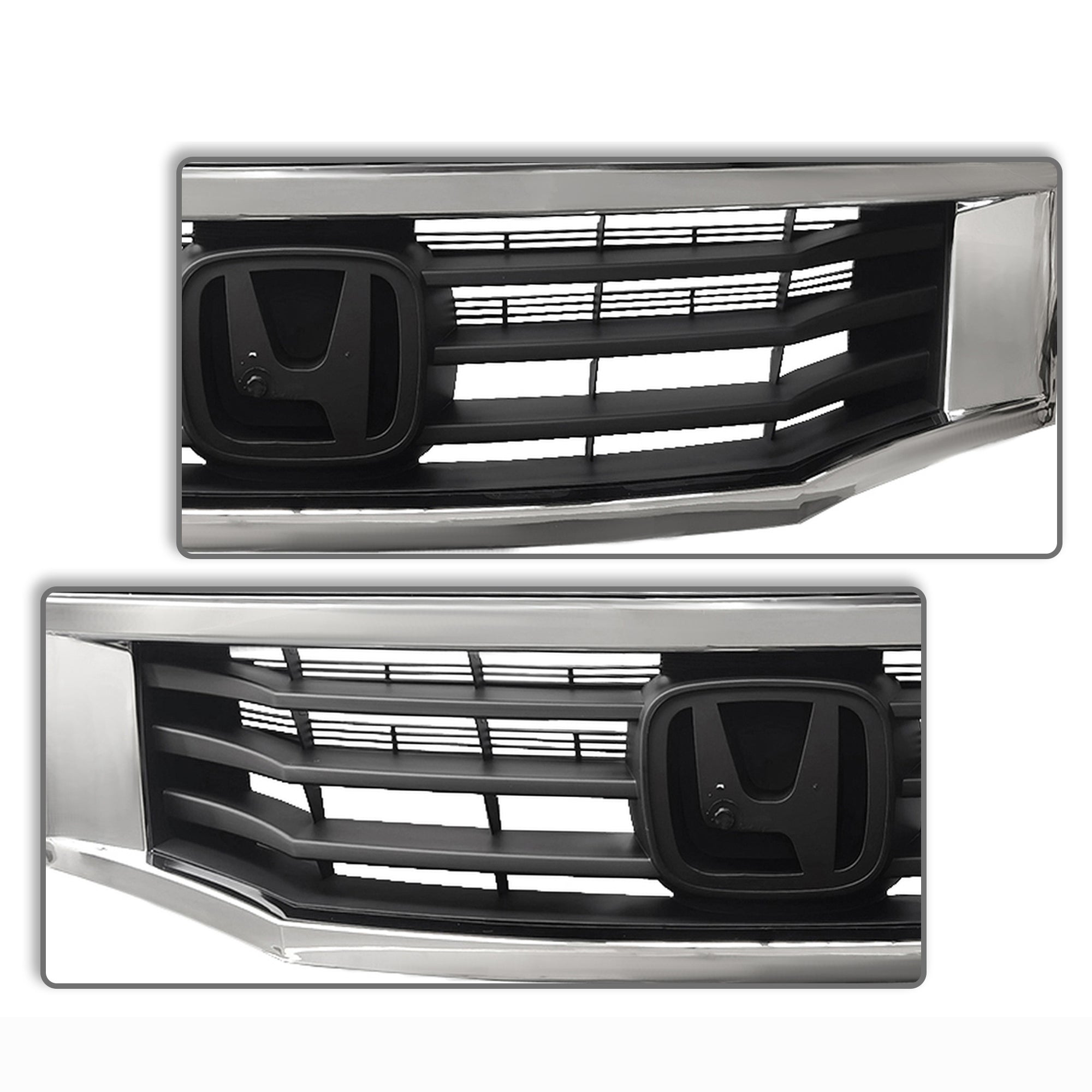 Front Bumper Grille Chrome Mesh Grill Compatible With 2008 2009 2010 Honda Accord