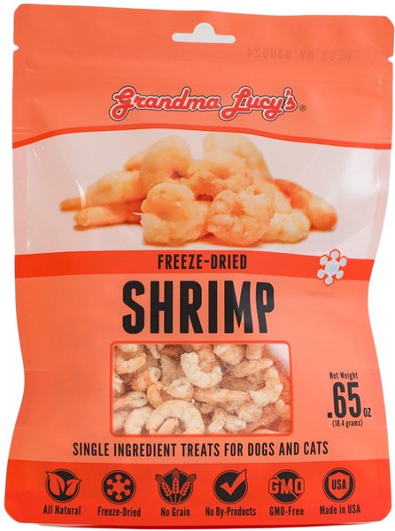 Grandma Lucy's Shrimp Grain-Free Freeze-Dried Dog and Cat Treats， 0.65-oz bag