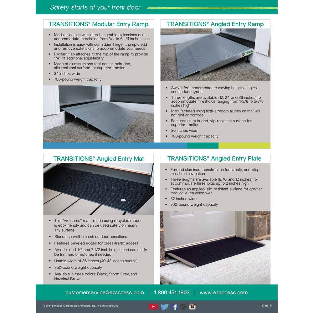 EZ-ACCESS TRANSITIONS Threshold Plate with Applied Surface 12 in. L x 32 in. W TAEP 12