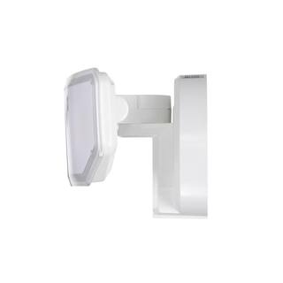 AWSENS 130-Watt Equivalence White Outdoor 2-Light Integrated LED Wall or Eave Mount Flood Light AW5062-WH