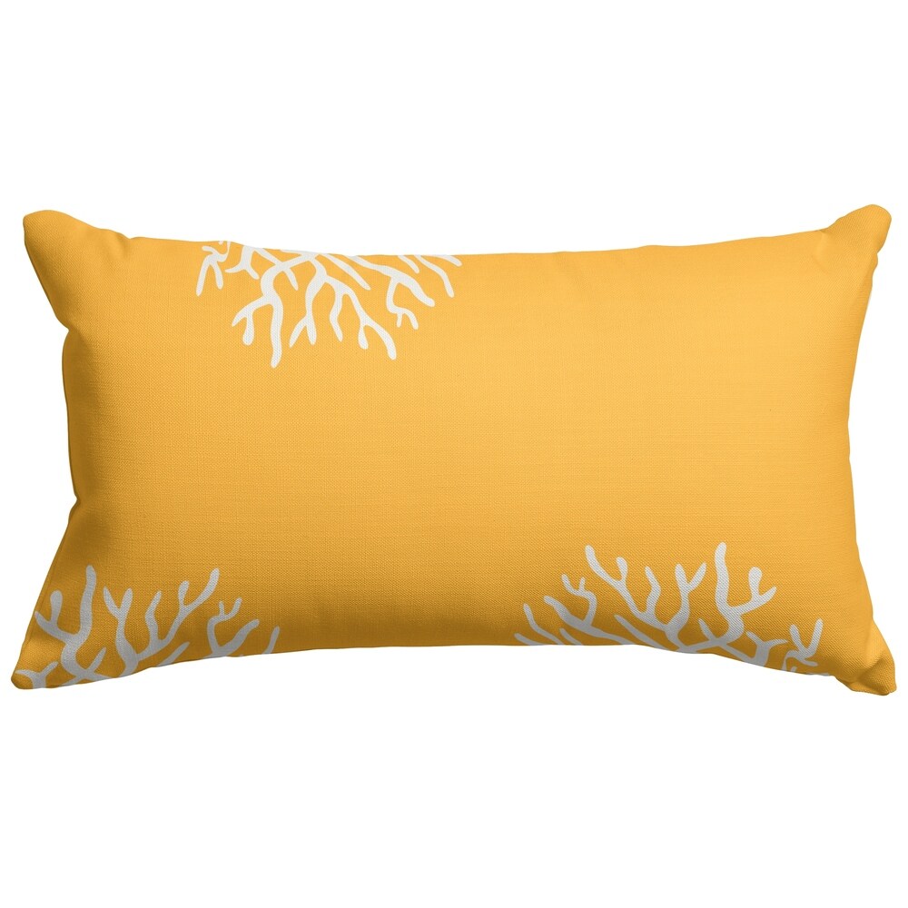 Majestic Home Goods Indoor Outdoor Coral Small Decorative Throw Pillow 20 X 12