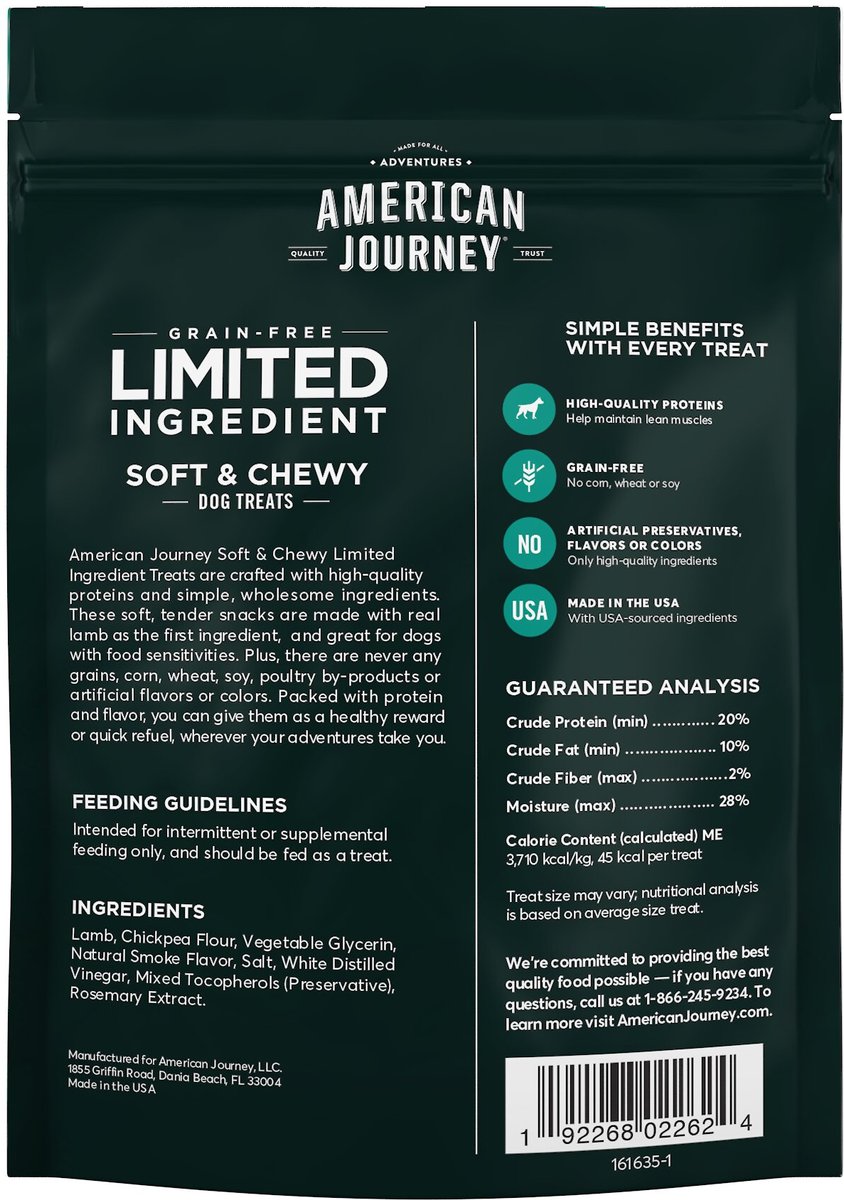 American Journey Limited Ingredient Grain-Free Lamb Recipe Soft and Chewy Dog Treats