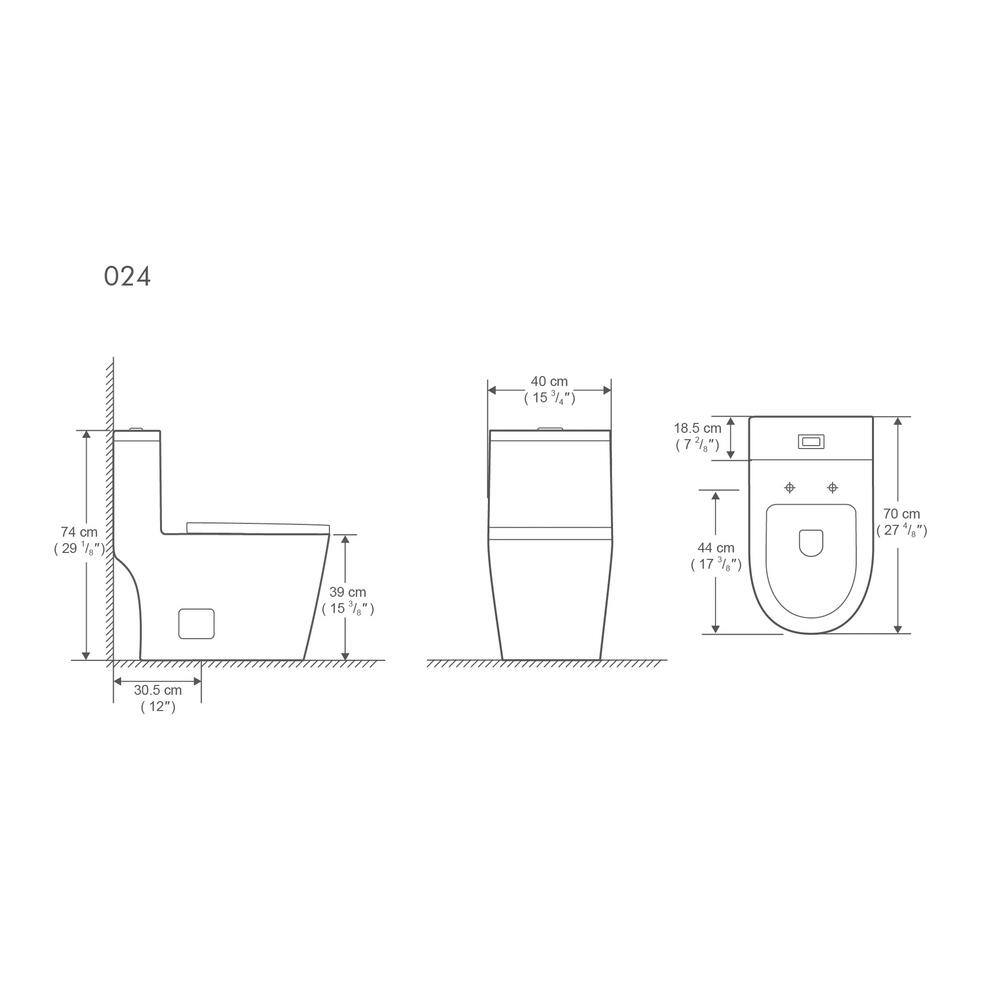 HOMEMYSTIQUE One-Piece 1.11.6 GPF Dual Flush Elongated Toilet in White Seat Included N-W1573101061