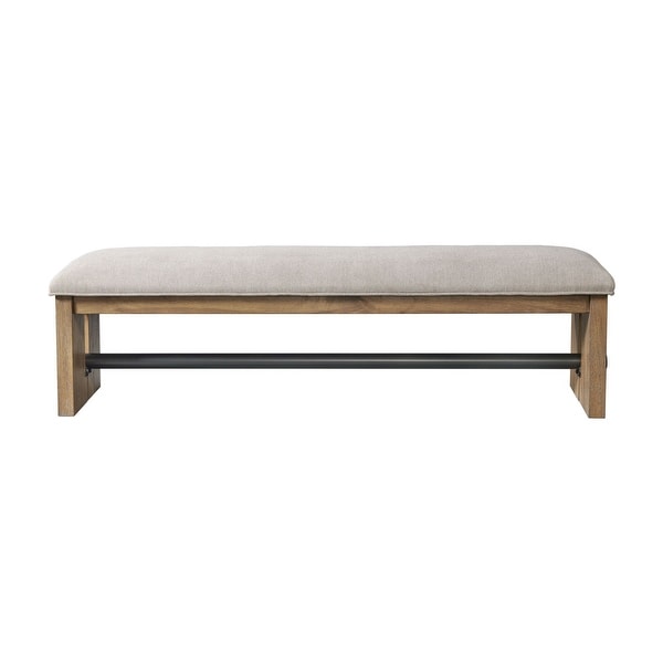Landmark Backless Bench with 2 Legs， Weathered Oak