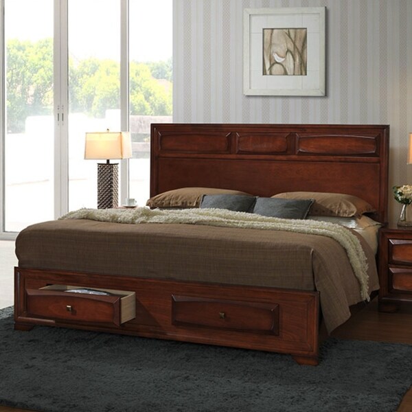 Roundhill Furniture Oakland 139 Antique Oak Wood Queen-size 5-piece Bedroom Set - - 12542342