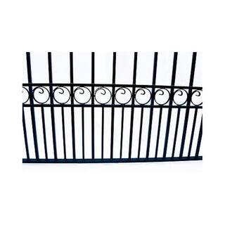 ALEKO Paris Style 5 ft. x 8 ft. Black Iron Fence Panel FENCEPAR-HD