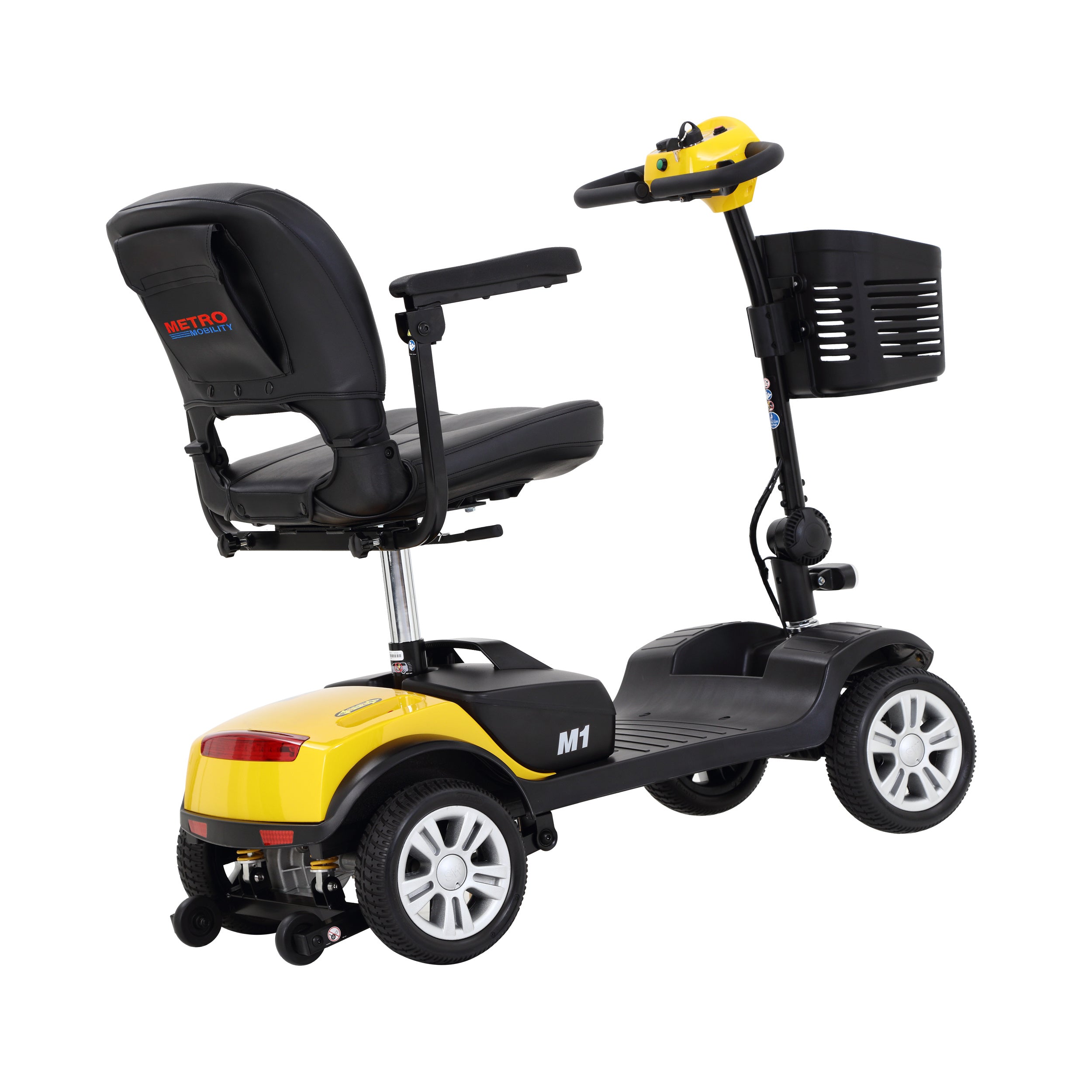 Beautops Four wheels Compact Travel Foldable Outdoor Electric Power Mobility Scooter for Adult with LED Lights - Yellow