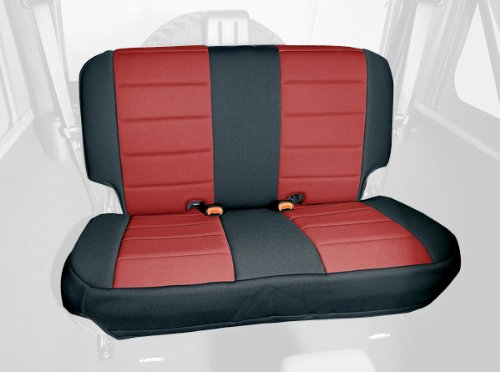 Rugged Ridge 13263.53 Seat Cover， Rear， Neoprene Red; 03-06 Jeep Wrangler TJ