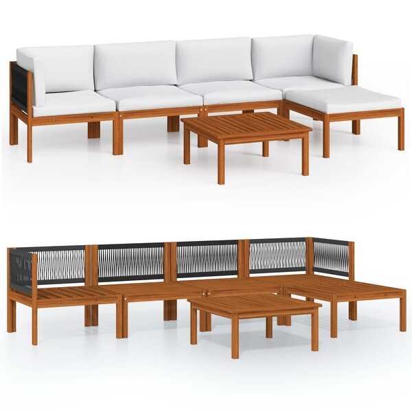 vidaXL Patio Lounge Set Outdoor Sectional Sofa with Cushions Solid Acacia Wood