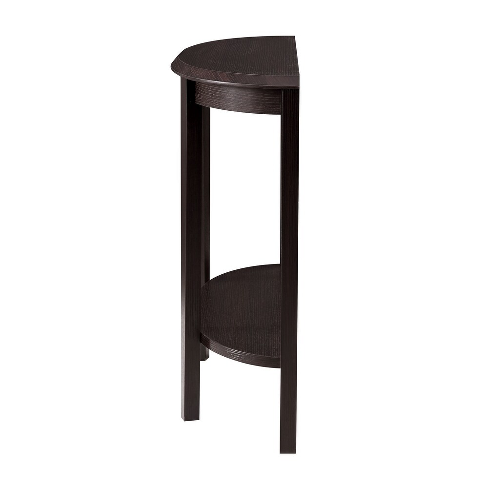 DH BASIC Contemporary Brown Decorative 1 Shelf Half moon Console Table by Denhour