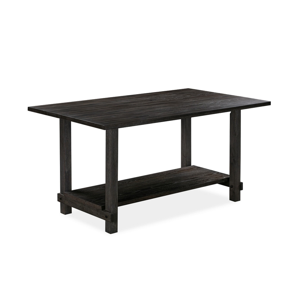 Ryan 72 Inch Counter Height Table  Sturdy Rubberwood Frame  Rich Brown