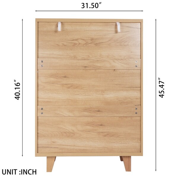 Bedroom Dresser Storage Cabinet with 5 Drawers Accent Cabinet Chest for Bedroom Living Room - - 36089891